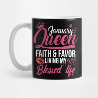 A Queen Was Born In January Shirt Birthday for Queen Girls Mug